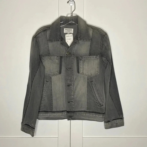 FRAME Nouveau Le Multi-tone Denim Jacket - Picture 1 of 7